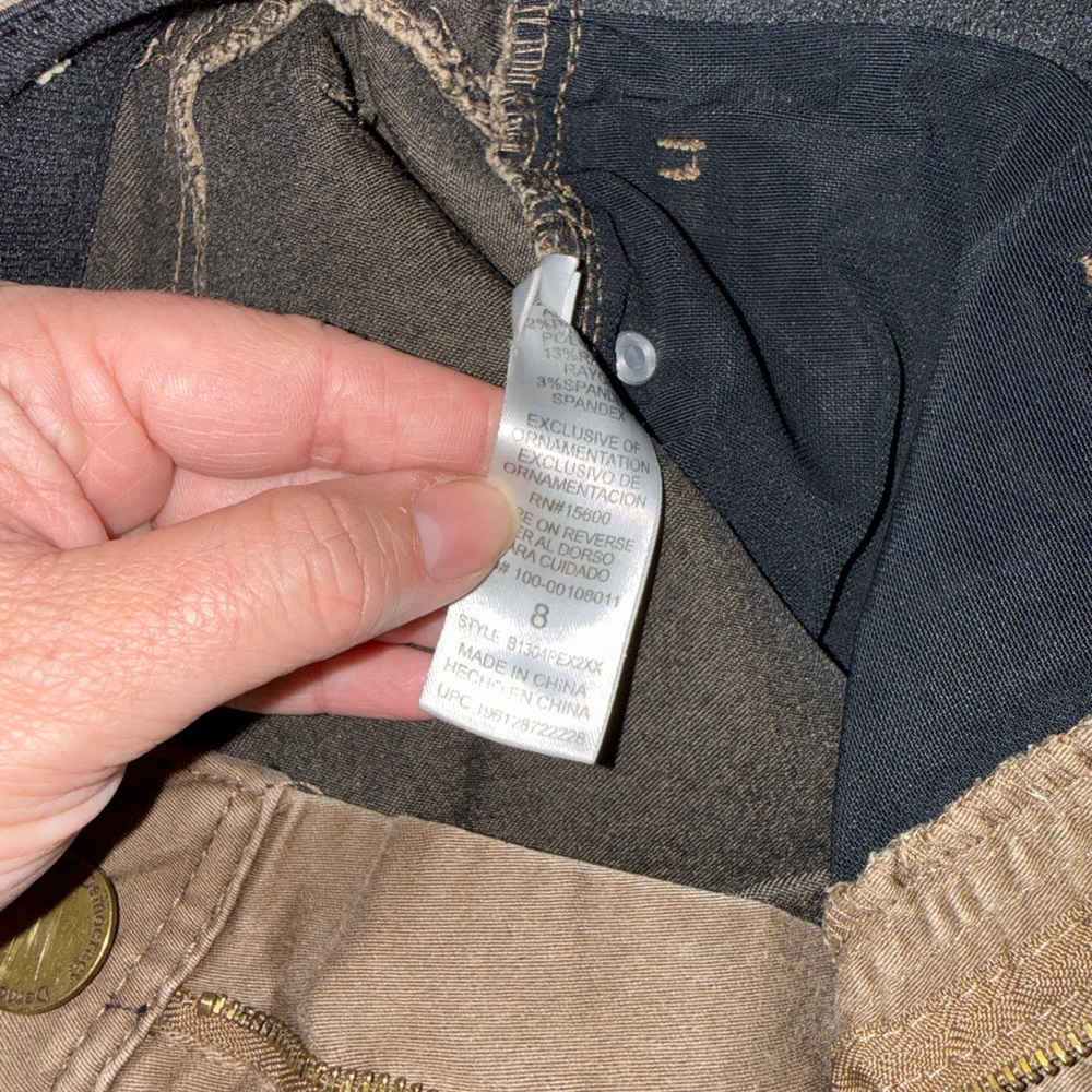 Democracy Brown Skinny Jeans with Branded Button - Picture 3 of 7